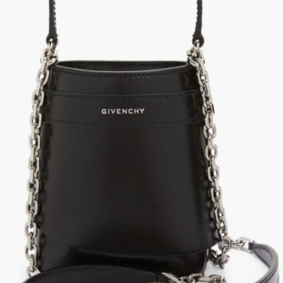NWT Givenchy Micro Shark Lock Bucket Bag Black Leather - Picture 11 of 12